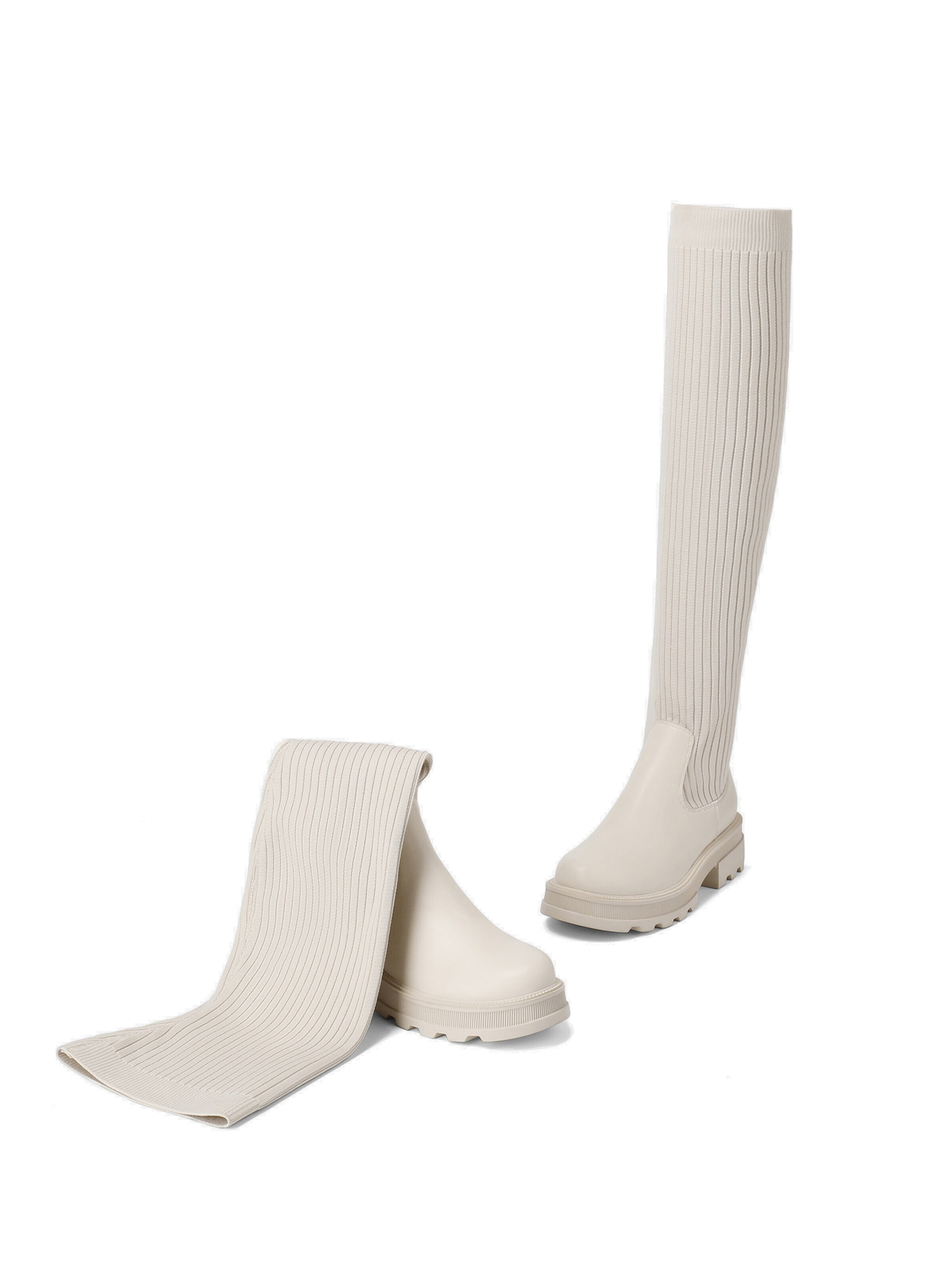 Boots 'DREAM PAIRS Damen Over-The-Knee-Stiefel' Dream Pairs en beige