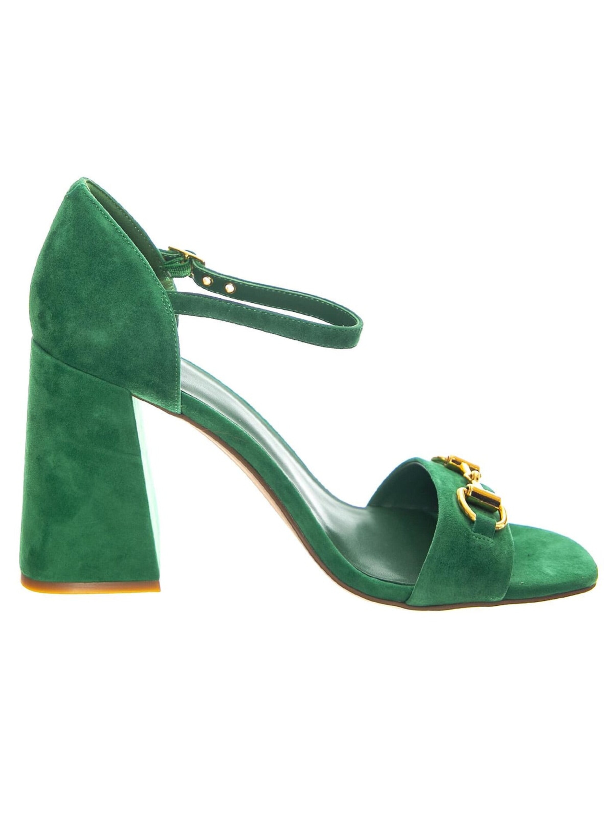 Jeffrey Campbell Sandały 'Pop-Star-B Mint Gold Suede' w kolorze zielony