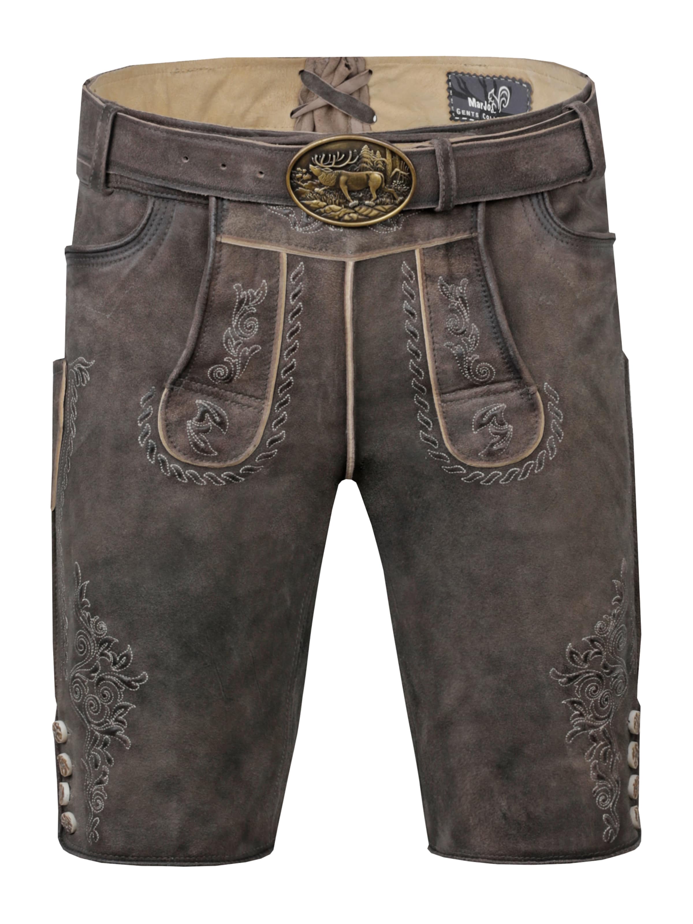 MARJO Regular Панталон в традиционен стил 'Kürnach' в сиво: отпред