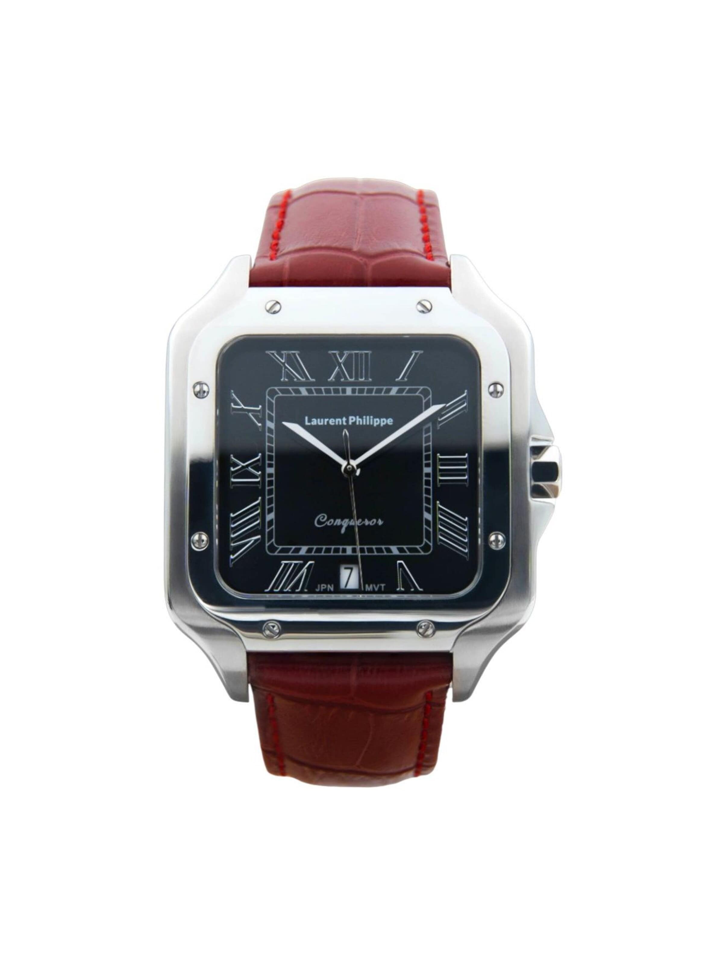 Laurent Philippe Analog Watch 'Conqueror Black Orlov – Rouge Sauvage' in Red: front