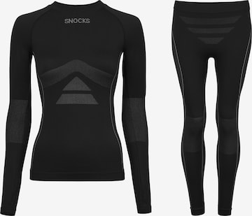 SNOCKS Athletic Underwear in Black: front
