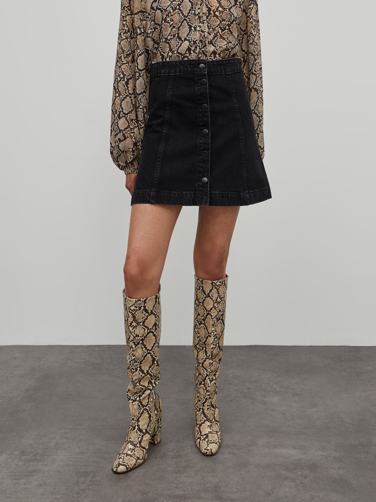 EDITED Producten Rok 'Kathy' Black denim