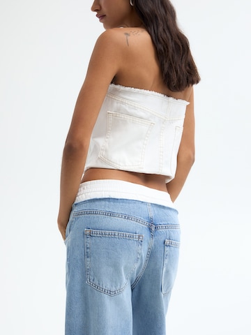 Pull&Bear Wide leg Jeans in Blauw