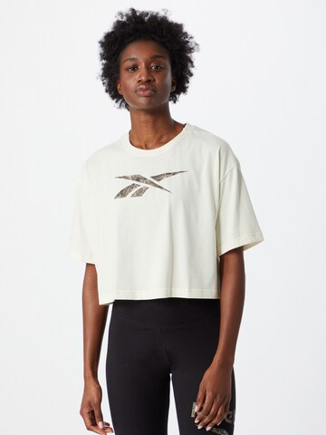 T-shirt fonctionnel Reebok en blanc : devant