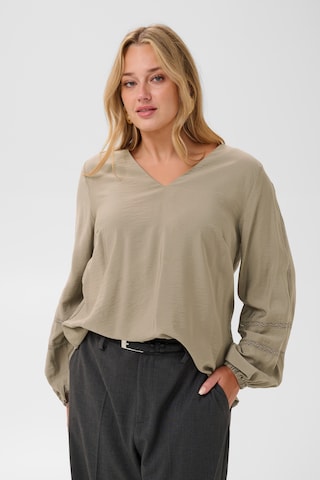 KAFFE CURVE - Blusa 'Tine' em castanho: frente