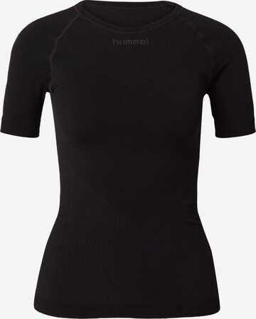 Hummel - Camisa funcionais 'First Seamless' em preto: frente