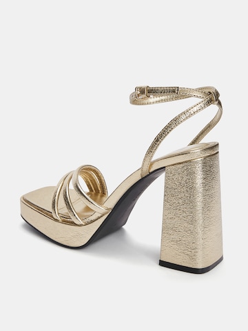 Pull&Bear Strap sandal in Gold