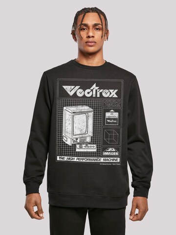 F4NT4STIC Sweatshirt 'Retro Gaming Vectrex 1982' in Zwart: voorkant