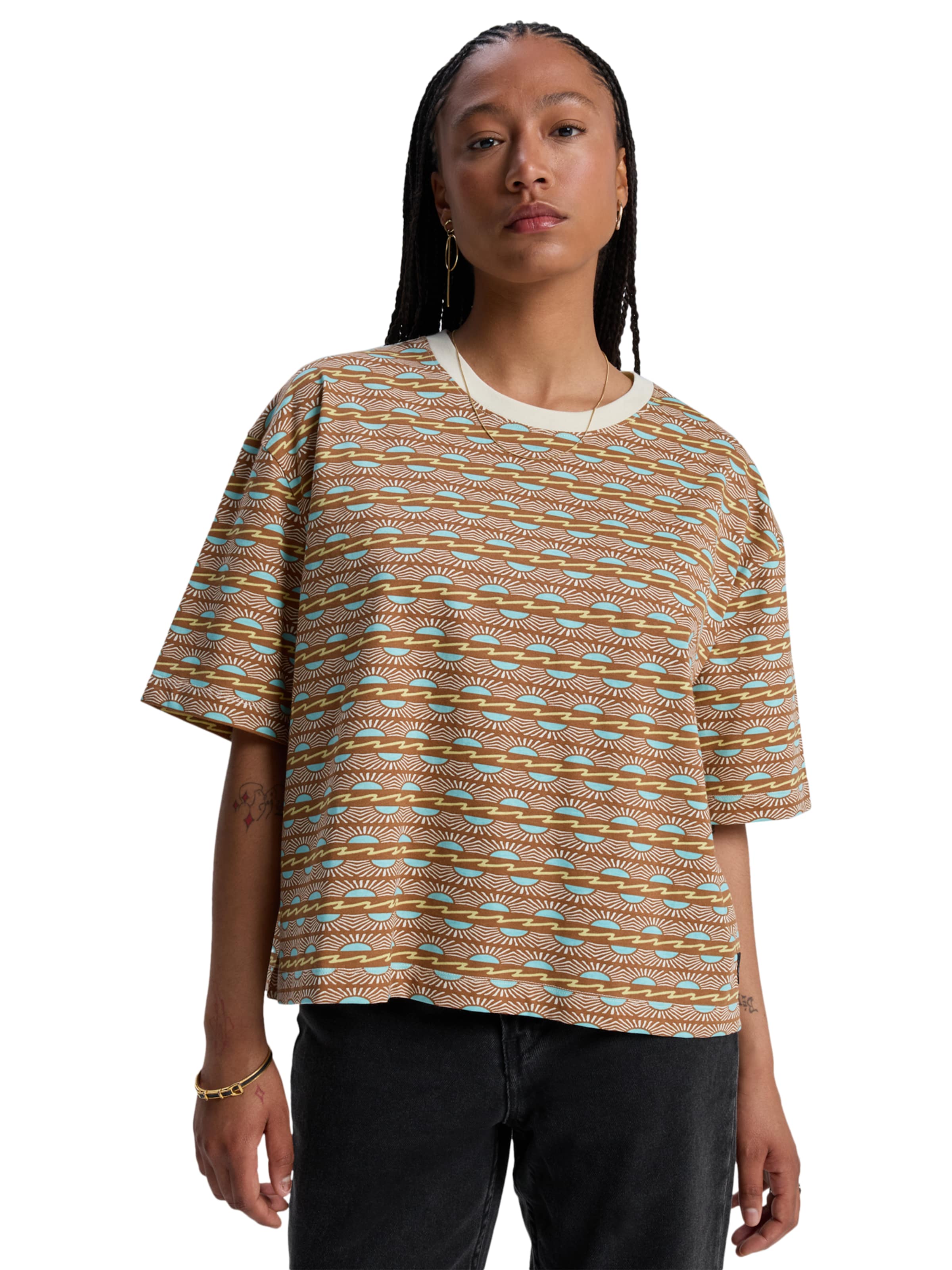 QUIKSILVER T-shirt 'Boyfriend' in Braun: Vorderseite