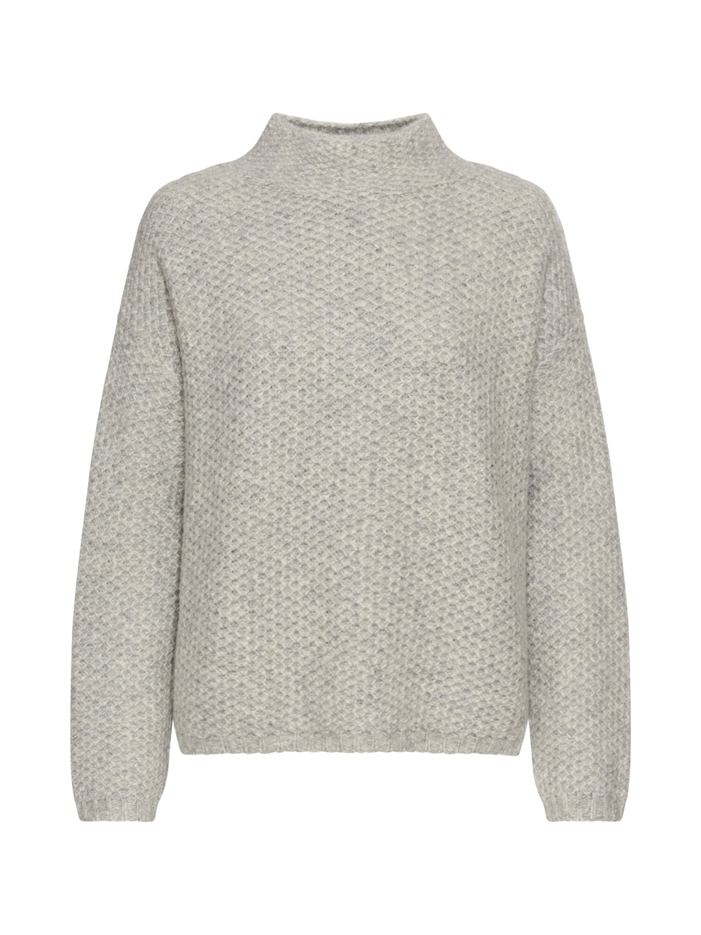 CAMEL ACTIVE Strickpullover mit Stehkragen in Grau: Vorderseite