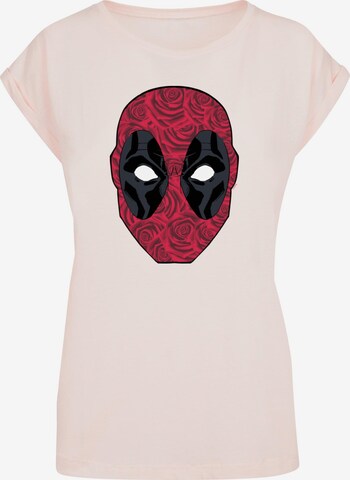 ABSOLUTE CULT T-Shirt 'Deadpool - Head Of Roses' in Pink: predná strana