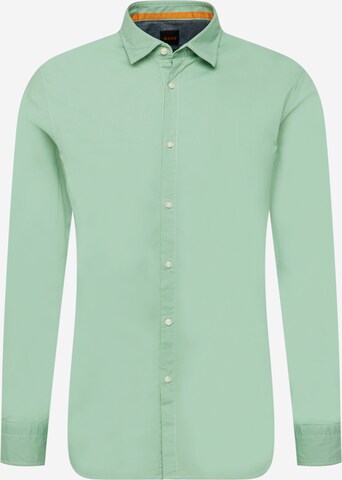 BOSS Slim fit Overhemd 'Magneton 2' in Groen: voorkant