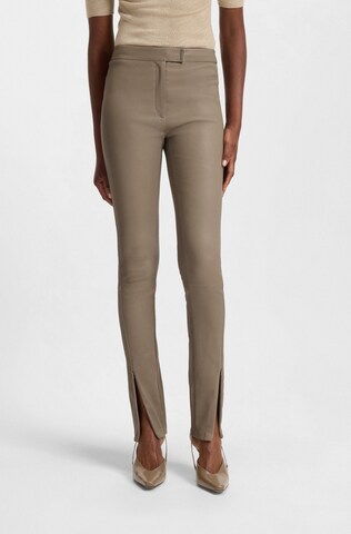 BOSS Slimfit Leggins ' Simax ' in Braun: Vorderseite