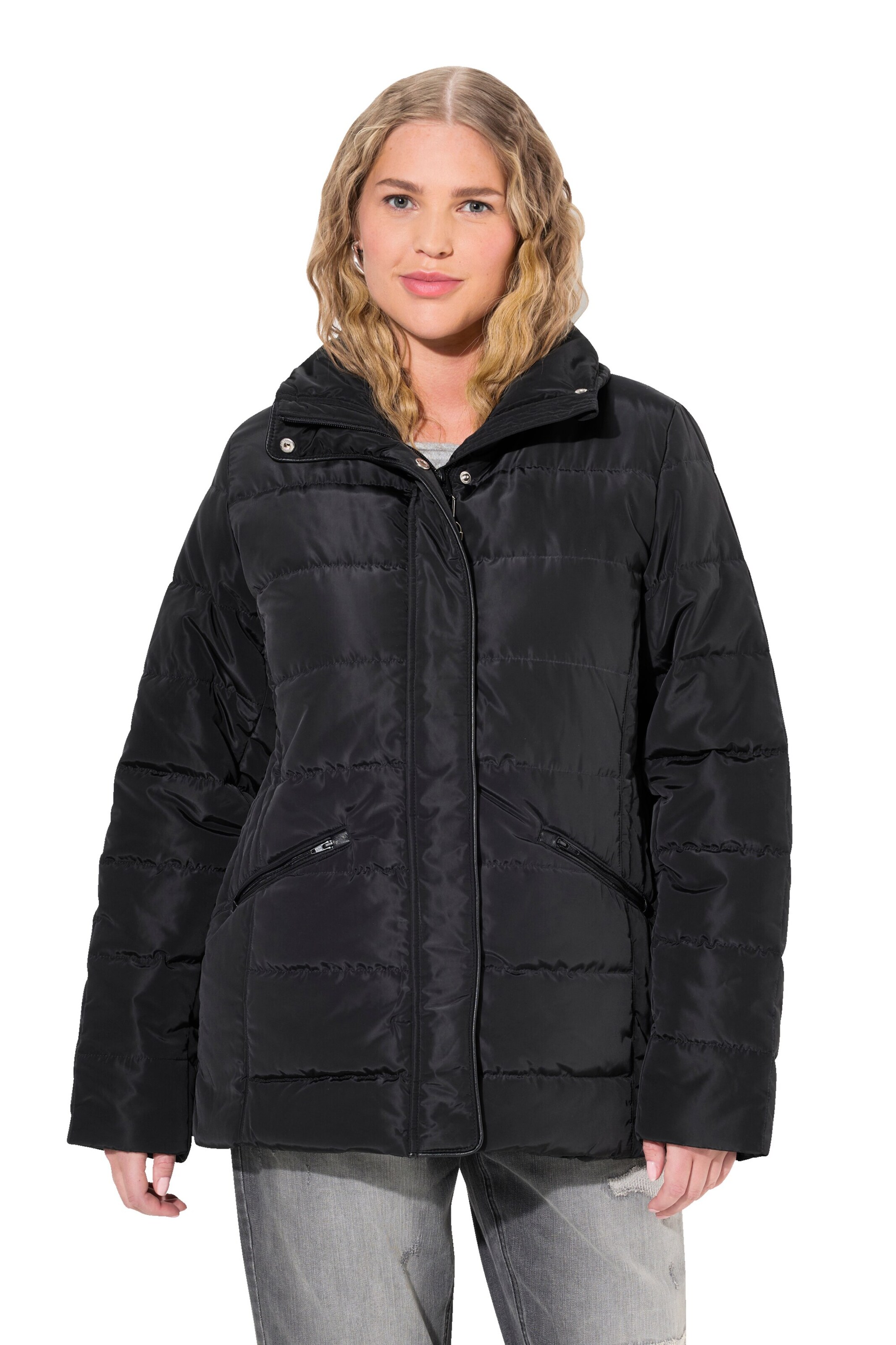 Ulla Popken Tussenjas in Zwart: voorkant