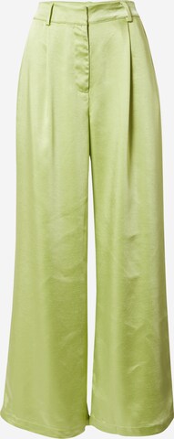 ABOUT YOU x Emili Sindlev Wide leg Pleat-Front Pants 'Elva' in Green: front