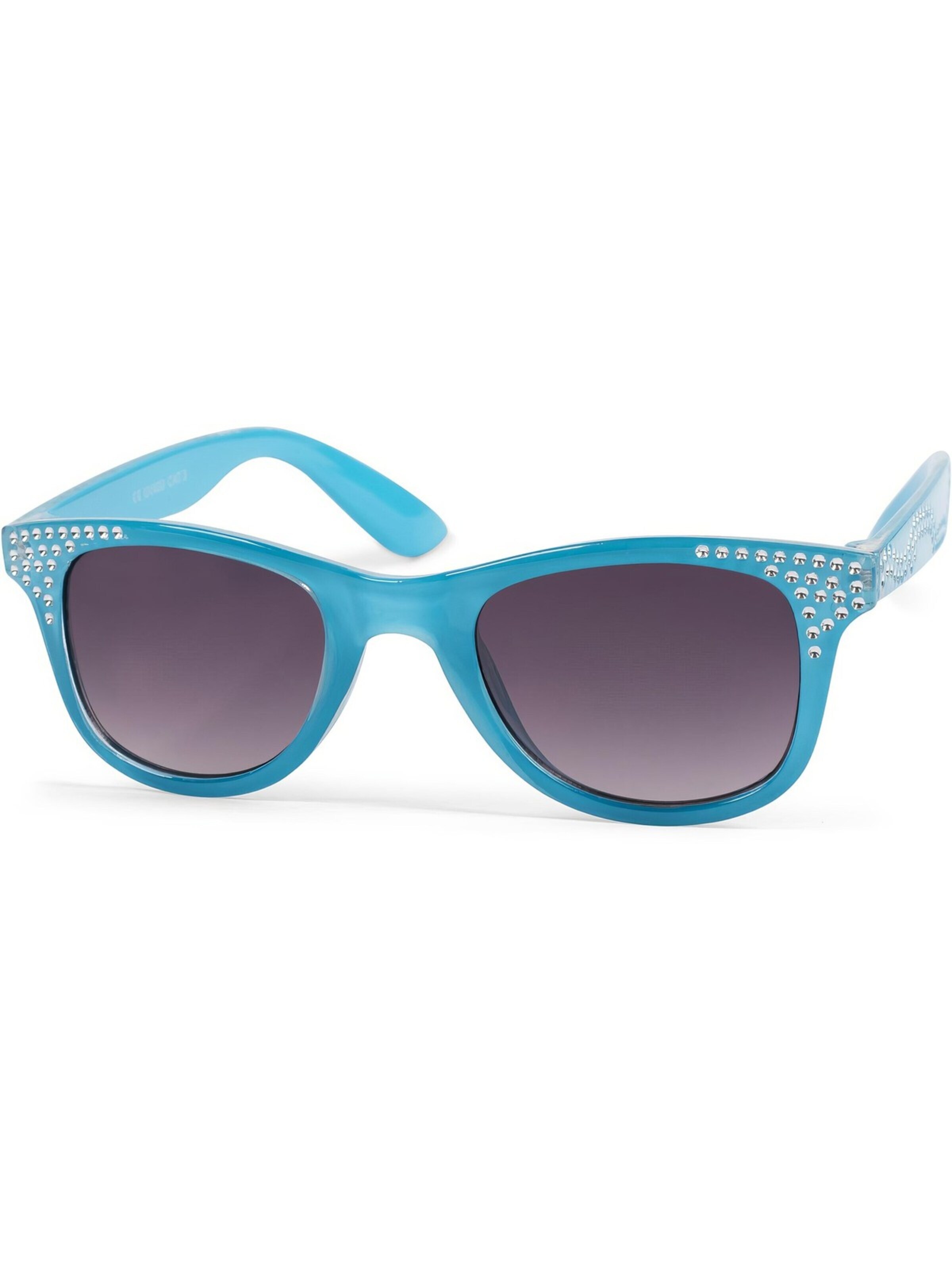 styleBREAKER Sunglasses 'Mädchen Nerd Sonnenbrille mit Strass' in Blue: front
