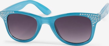 styleBREAKER Sunglasses 'Mädchen Nerd Sonnenbrille mit Strass' in Blue: front