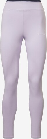 Skinny Pantalon de sport Reebok en violet : devant