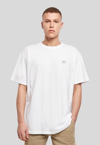 Urban Classics - Camisa 'Racing Bike' em branco: frente