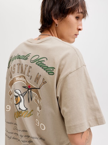 JACK & JONES T-Shirt 'JORUpstate' in Beige