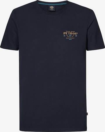 T-Shirt Petrol Industries en bleu : devant