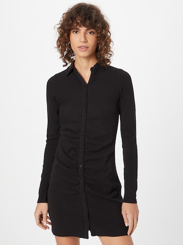 HOLLISTER Košilové šaty – černá: přední strana