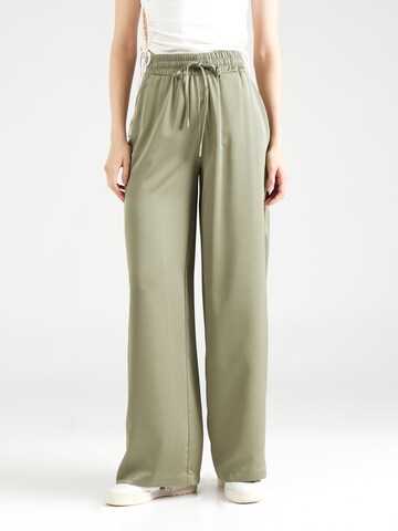 VILA Wide leg Pants 'ELLETTE' in Green: front