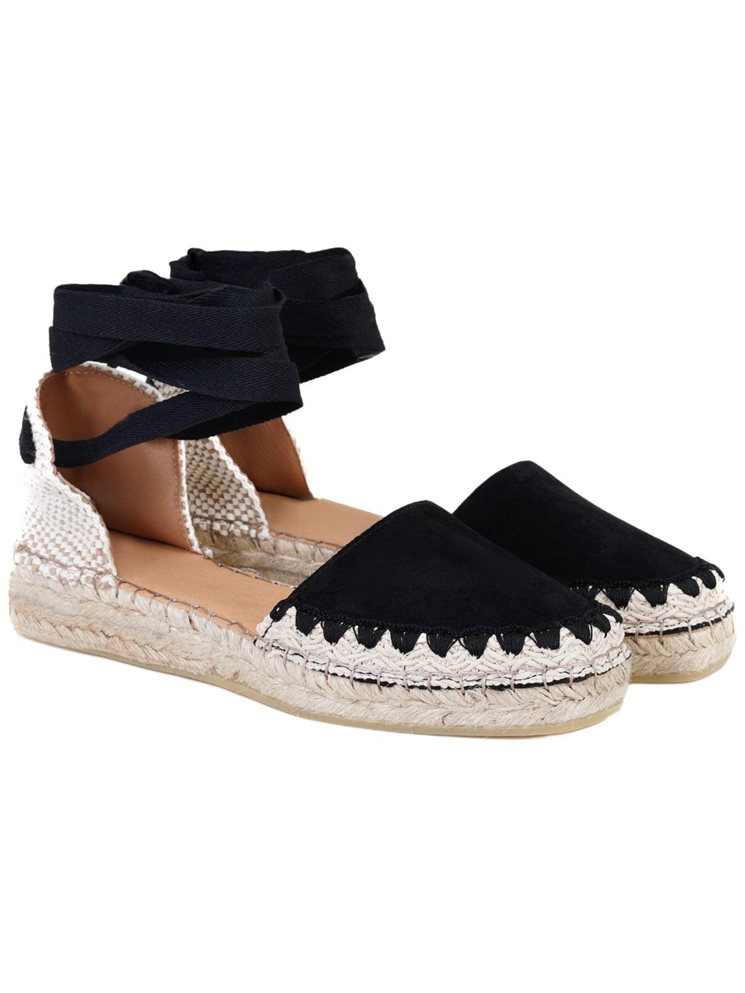 Desa Sandale 'Espadrilles'‌ in Schwarz: Vorderseite