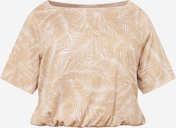 T-shirt 'PALM' Michael Kors Plus en beige : devant