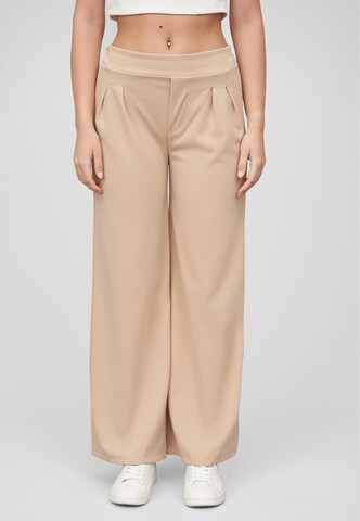 Cloud5ive - Pierna ancha Pantalón plisado en beige: frente