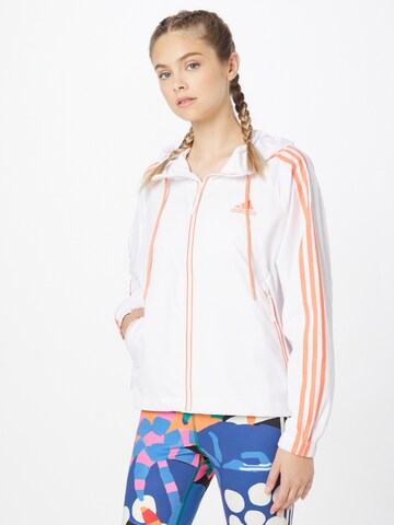 ADIDAS SPORTSWEAR Sportovní bunda 'Bsc 3-Stripes Wind' – bílá: přední strana