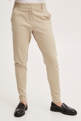 ICHI Tapered Broek 'Kate' in Beige: voorkant