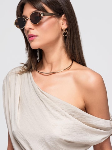 Ombre Blouse in Beige