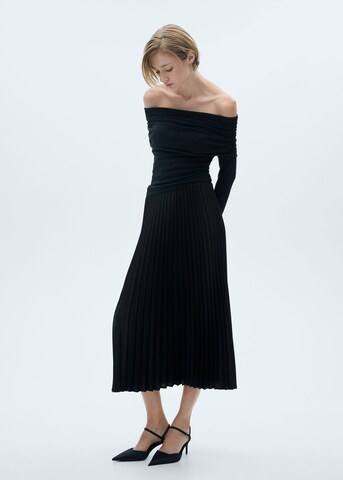 MANGO Rock 'Plisado' in Schwarz