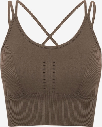 Born Living Yoga Bustier BH 'India' in Bruin: voorkant