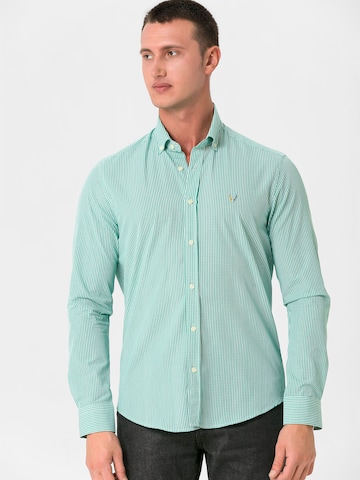 By Diess Collection Regular fit Button Up Shirt 'OXFORD ' in Green: front