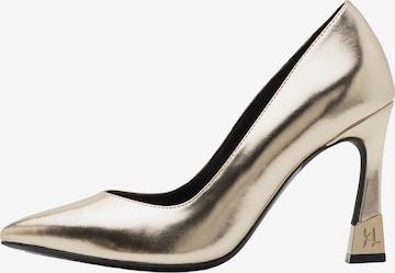Karl Lagerfeld - Zapatos con plataforma 'PREMIERE 90' en oro: frente