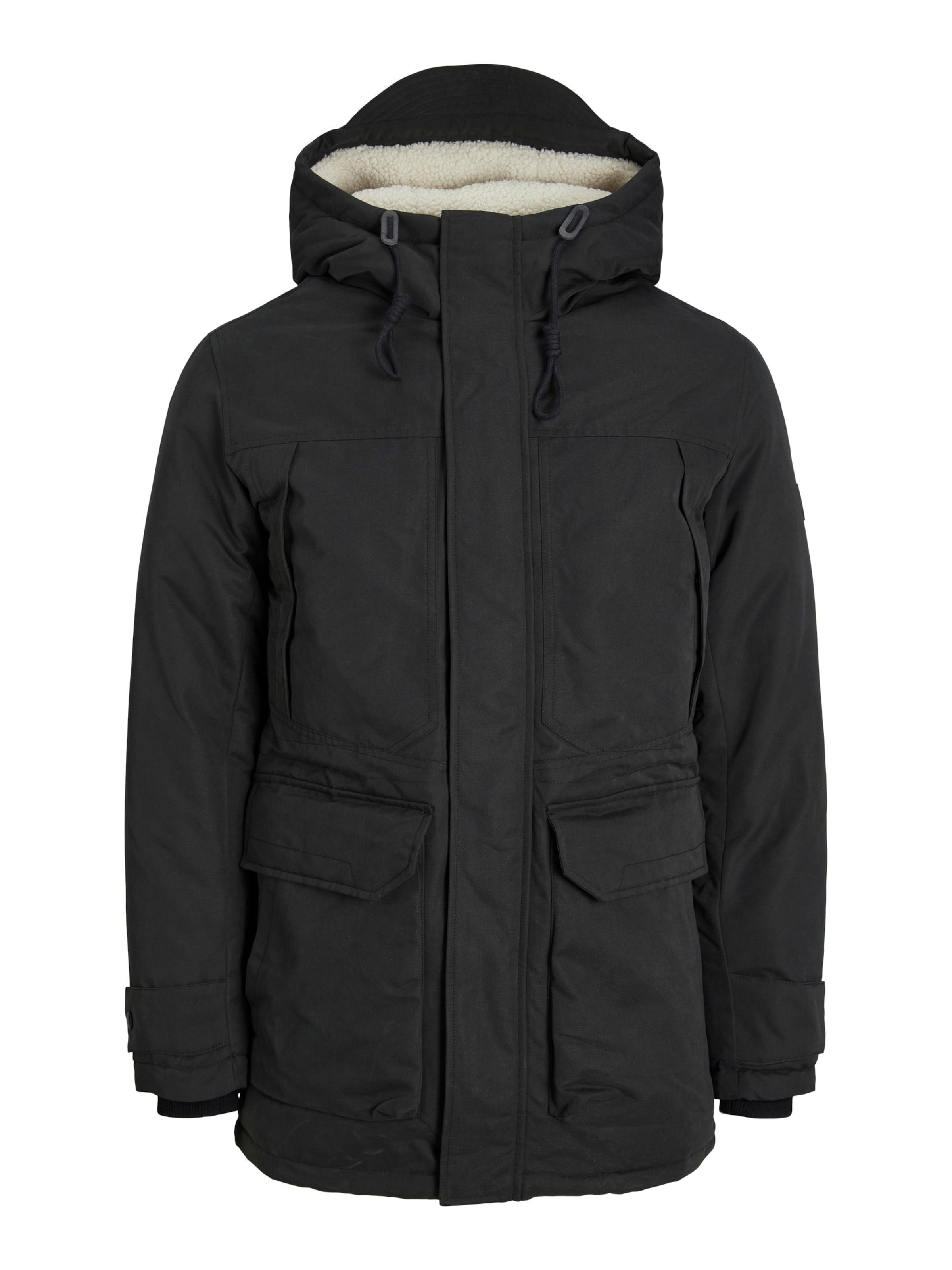 JACK & JONES Vinterparka 'JJEClip' i sort: forside