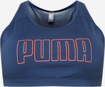 PUMA Medium Support Sportbehå i blå: framsida