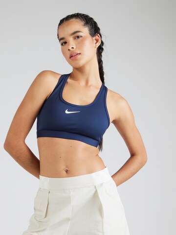 NIKE Bustier Športni nederček 'Swoosh' | modra barva: sprednja stran