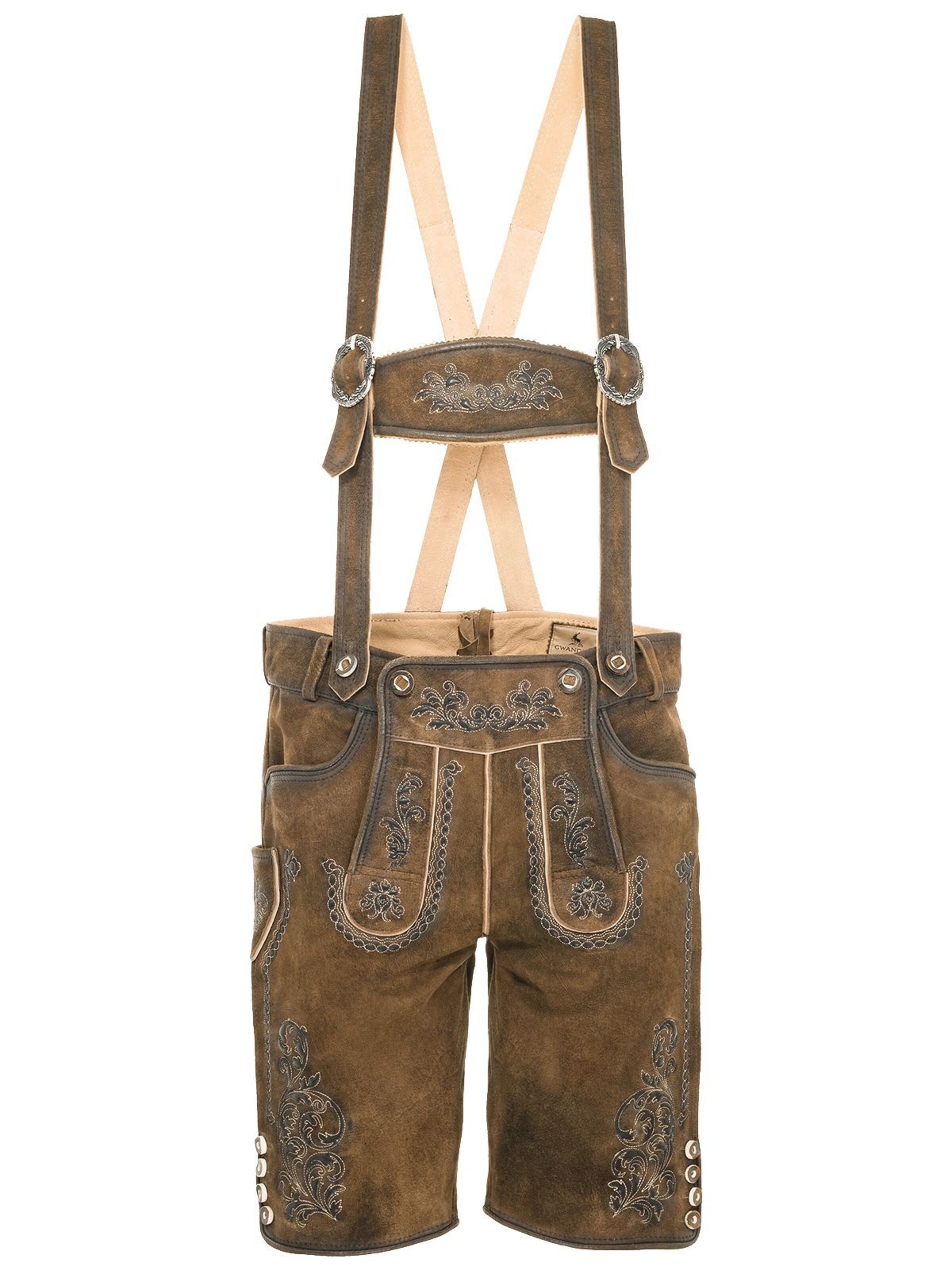 Gwandler1896 Regular Trachtenhose 'LUDWIG-gespeckt'‌‌ in Braun: Vorderseite
