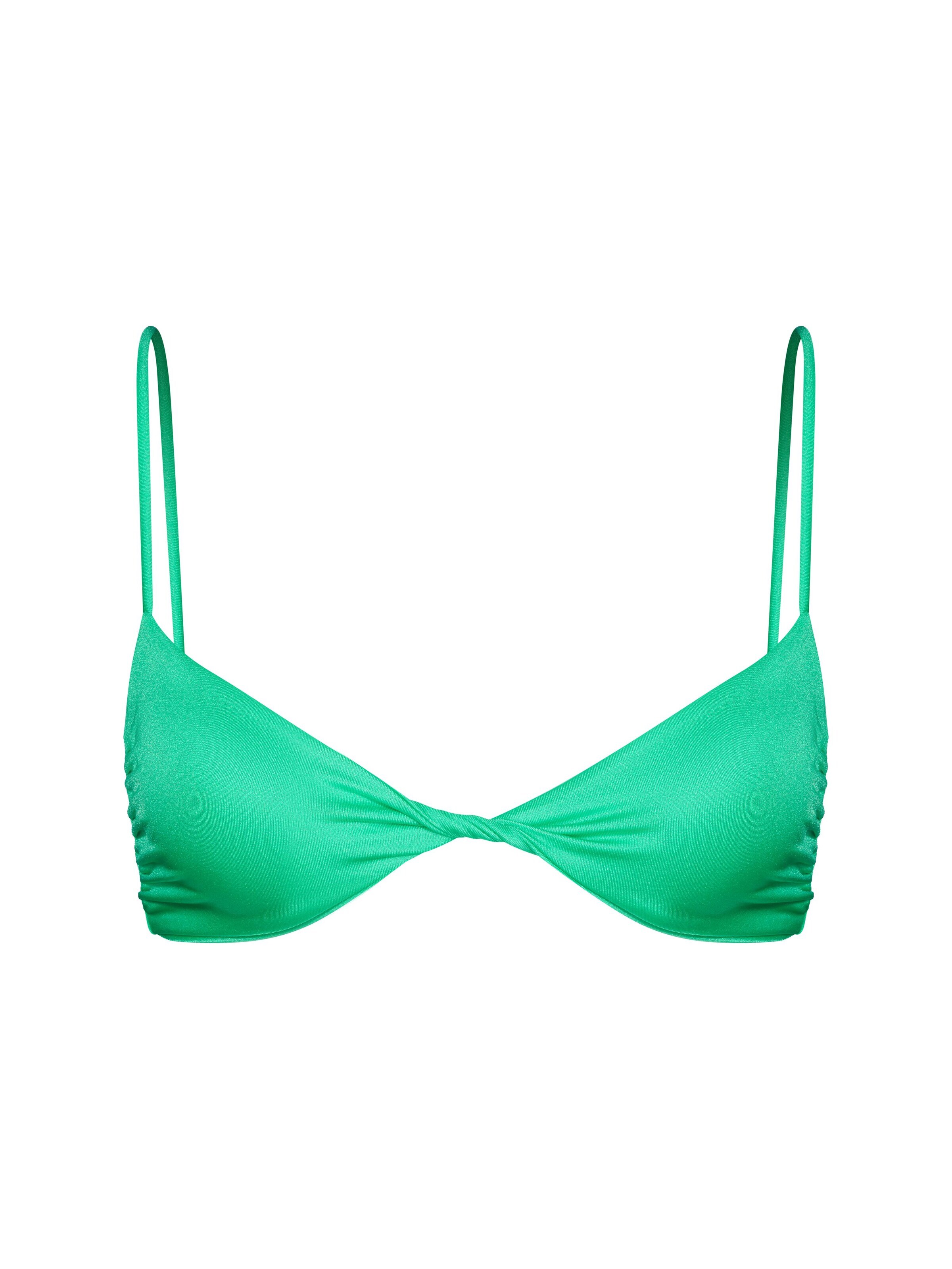 zaļš SALT&WAVE Trijstūra formas Bikini augšdaļa 'Twist Top': no priekšpuses