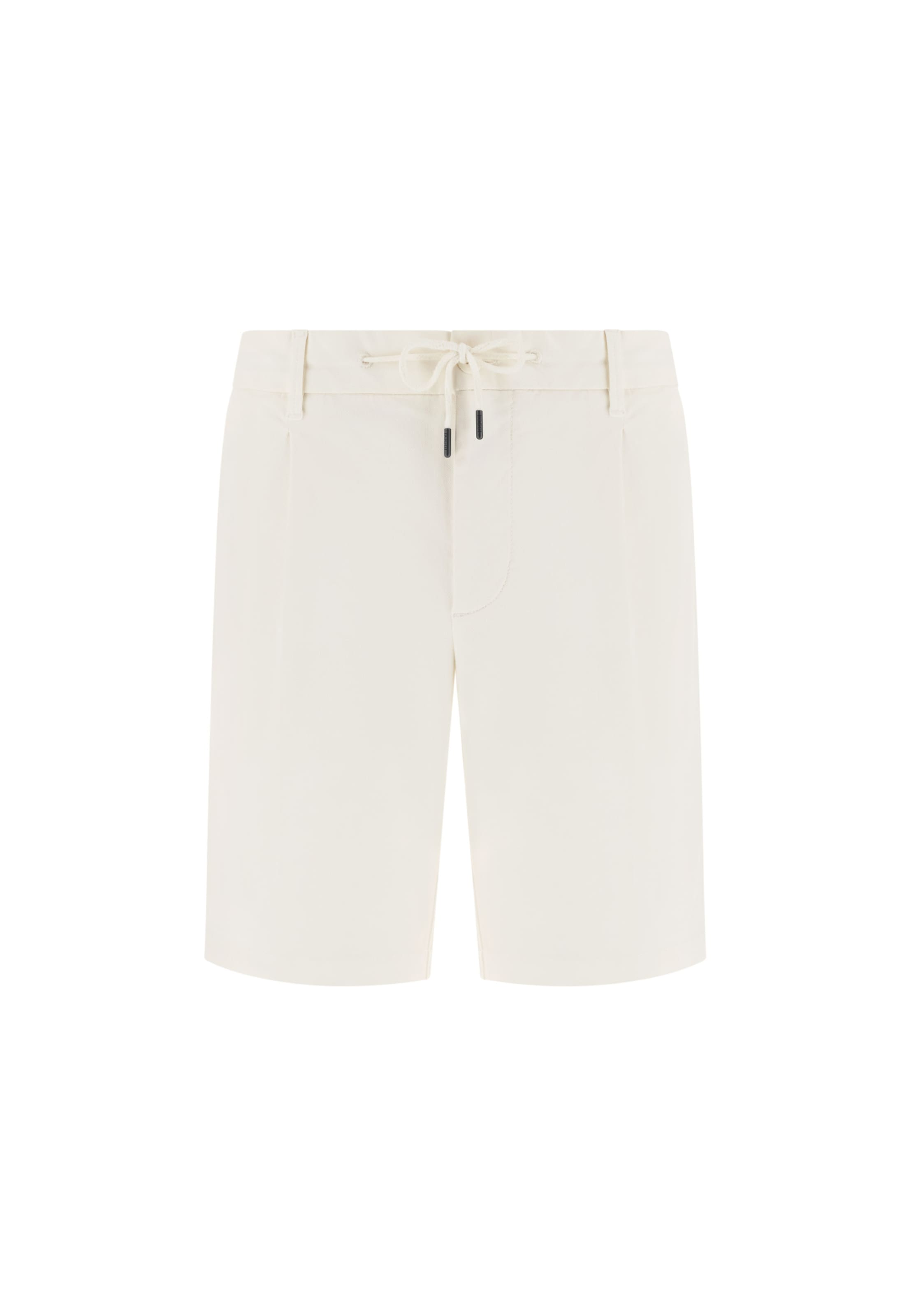 Boggi Milano Regular Bandplooibroek in Wit: voorkant