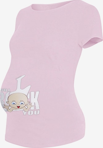 M.M.C. Shirt 'I Will Rock You Umstandsshirt' in Pink: front