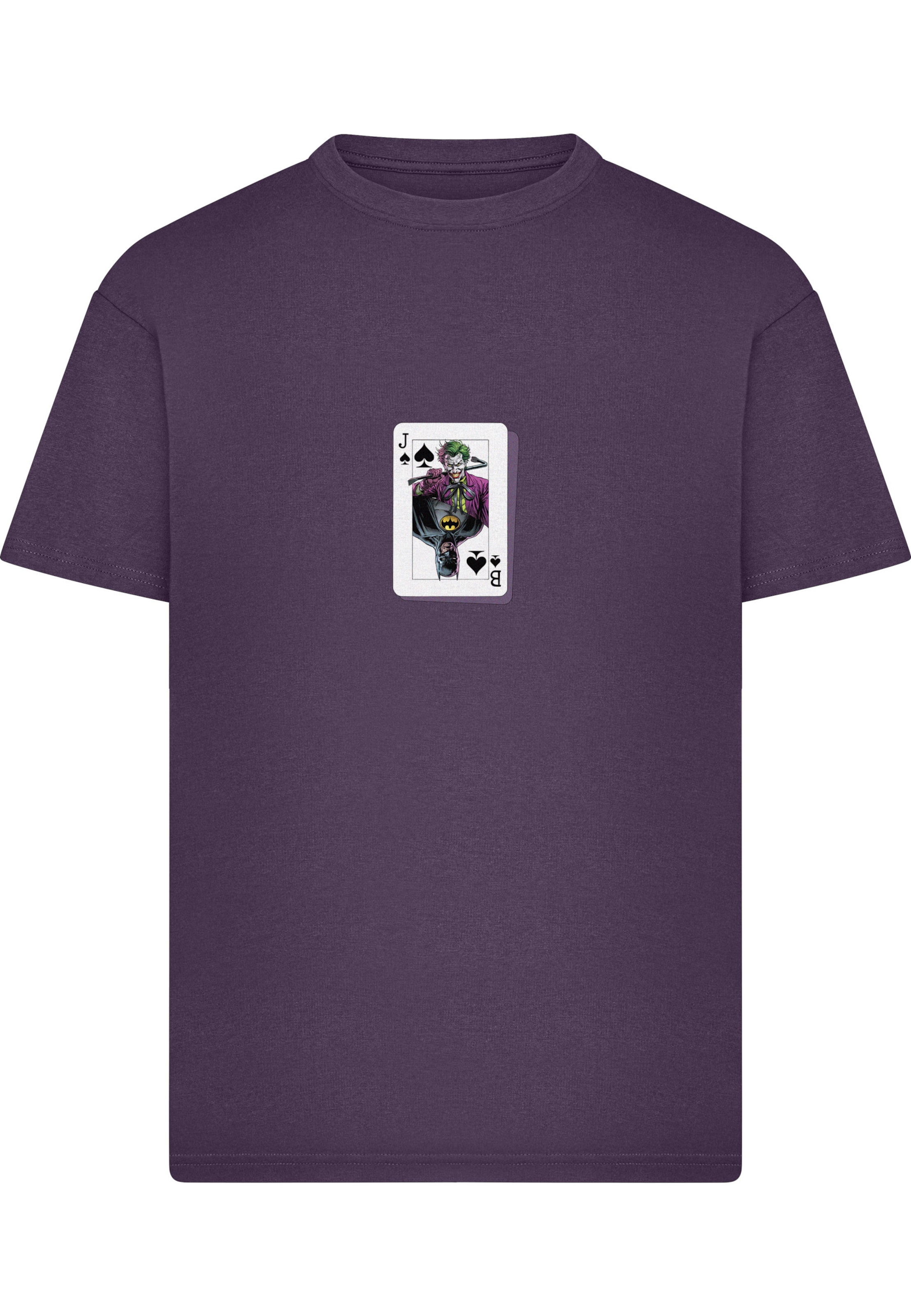 Merchcode Koszulka 'Batman the Joker Card' w kolorze fioletowy: przód