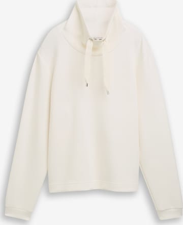 Sweat-shirt TOM TAILOR en blanc : devant