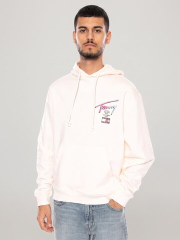 Felpa 'TJM RLX SIGNATURE HOODIE EXT ANCIENT WHITE' di TOMMY HILFIGER in bianco: frontale