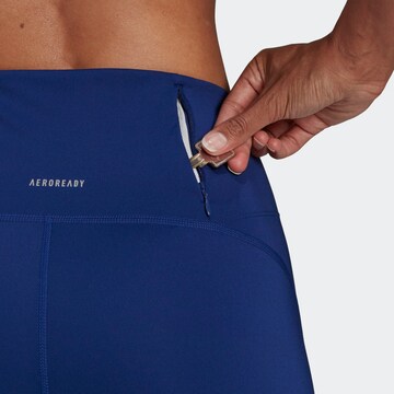 ADIDAS SPORTSWEAR Skinny Workout Pants 'Own The Run' in Blue