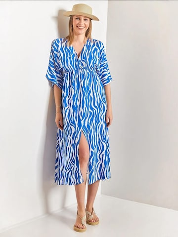 Bianco Lucci Jurk in Blauw: voorkant