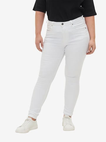 Zizzi Skinny Jeans 'Amy' in Wit: voorkant
